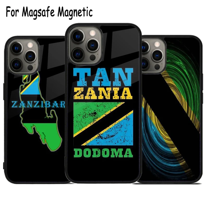 Tanzania Flag Wireless Charge Magsafe Phone Case For iPhone 15 16 14 13 11 12 Pro Max Plus Magnetic Bumper Cover