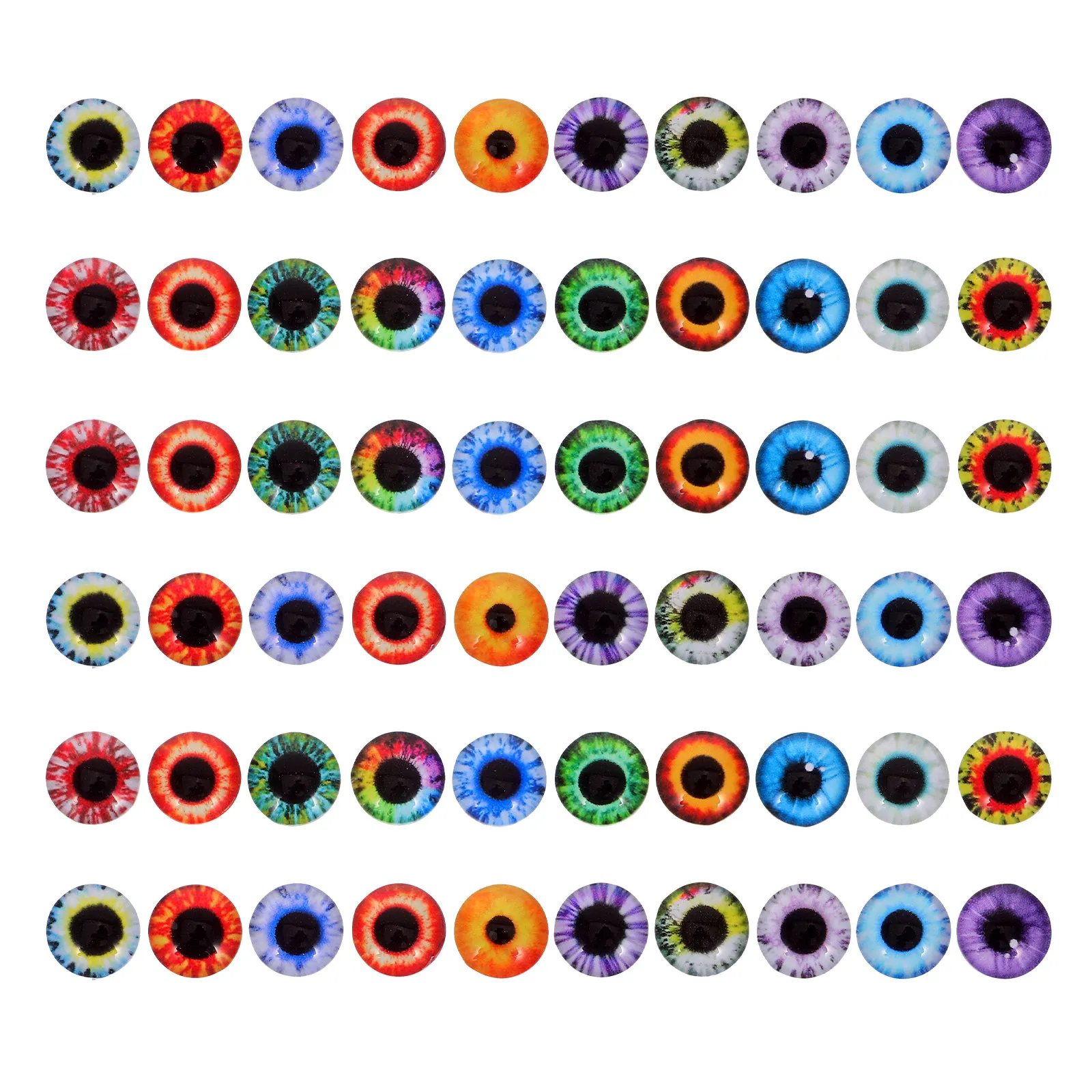 

100Pcs Glass Dragon Eye Flat Back Cabochon Beads Realistic Animal Eyes for Jewelry Making Crafts Halloween Eyeballs Decor