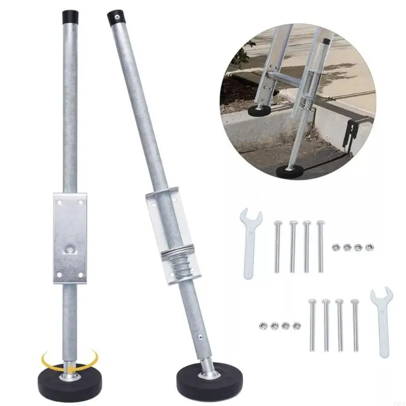 

330lbs Capacity Adjustable Ladder Leveler, 18.5-22.4in Height Range with Anti-Slip Rubber Base for Uneven Surfaces & Stairs