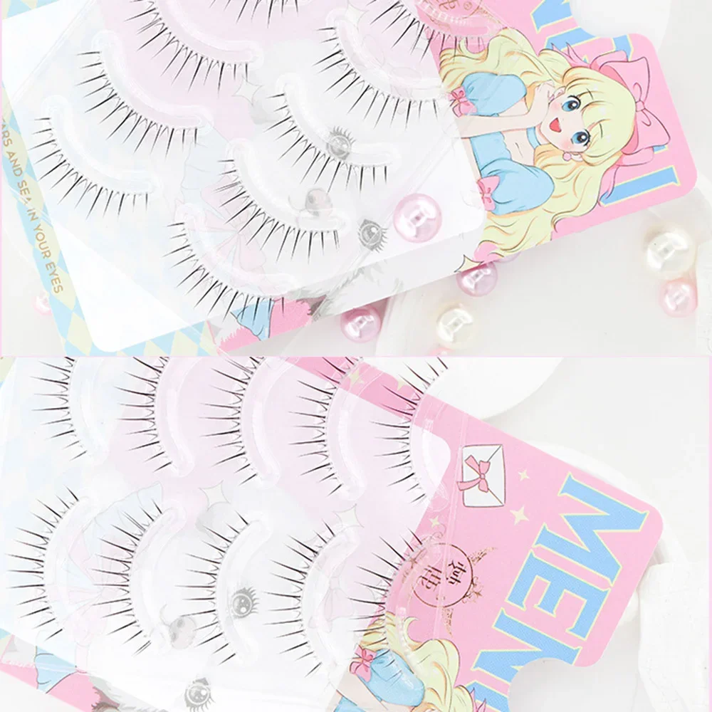 

3D Fairy U-shaped False Eyelashes 5 Pairs Reusable Lash Extension False Eyelashes Transparent Stems Korean Eye Makeup Eyelash