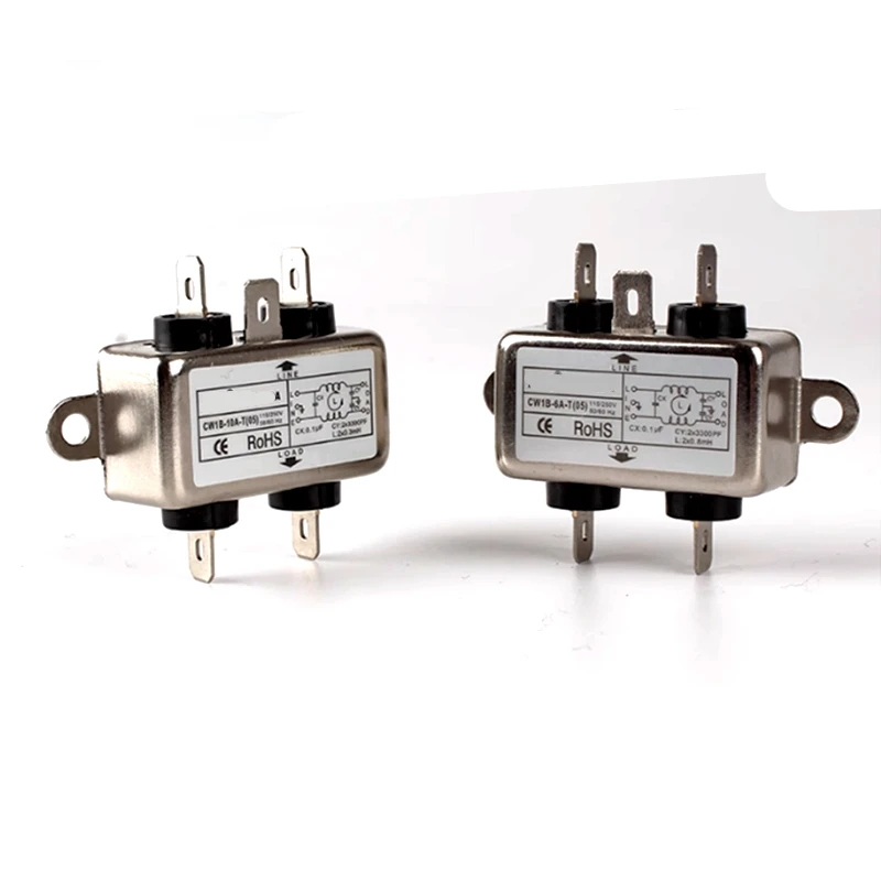 CW1B-10A-T single-phase AC filter EMI anti-interference CW1B-3/6/10A-T 05 Plug-in 220V power supply purifier CW1B-6A-T