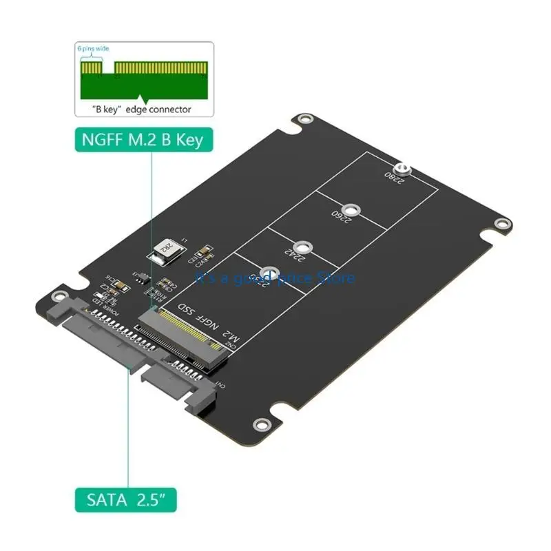 Multiple Gender M.2 NGFF NVMe to SATA3.0 Expansion Adapter with Black Plastic Case for Enhanceds Connectivitys