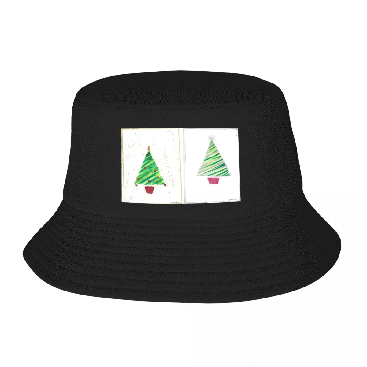 Framed Christmas Trees by Danae Anastasiou Bucket Hat Christmas Hat Snap Back Hat Men Hat Women's