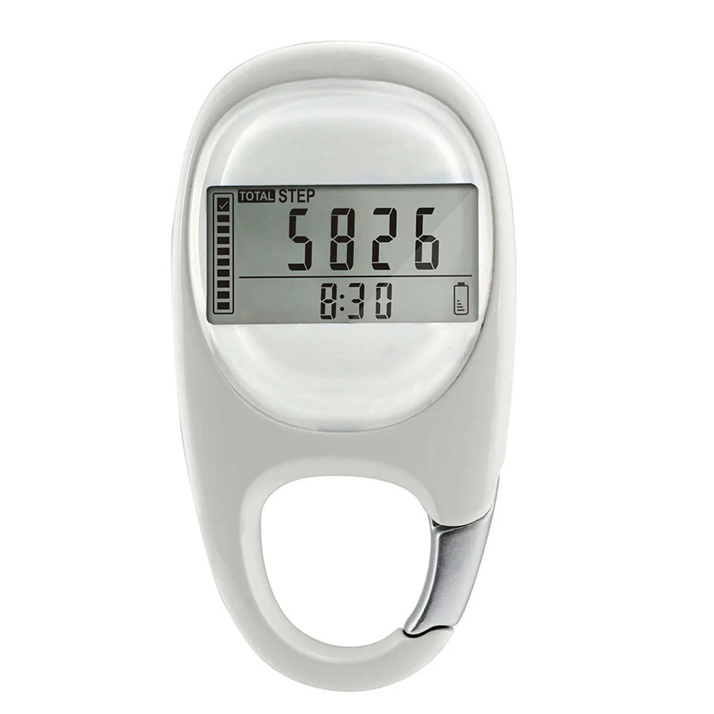 

Step Watch Carabiner Pedometer Mountaineering Buckle Sports White Fitness Information Tool