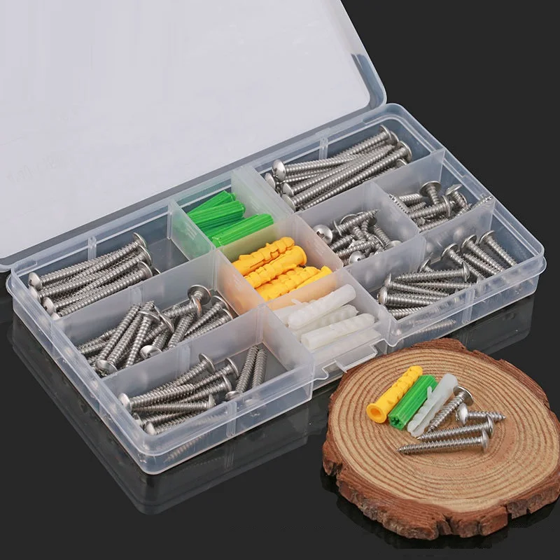 1 Box M3.5 M4 304/316/Brass/Zinc Plated Cross Phillips Flat Countersunk / Pan Round / Truss Head Self Tapping Wood Screw Set Kit