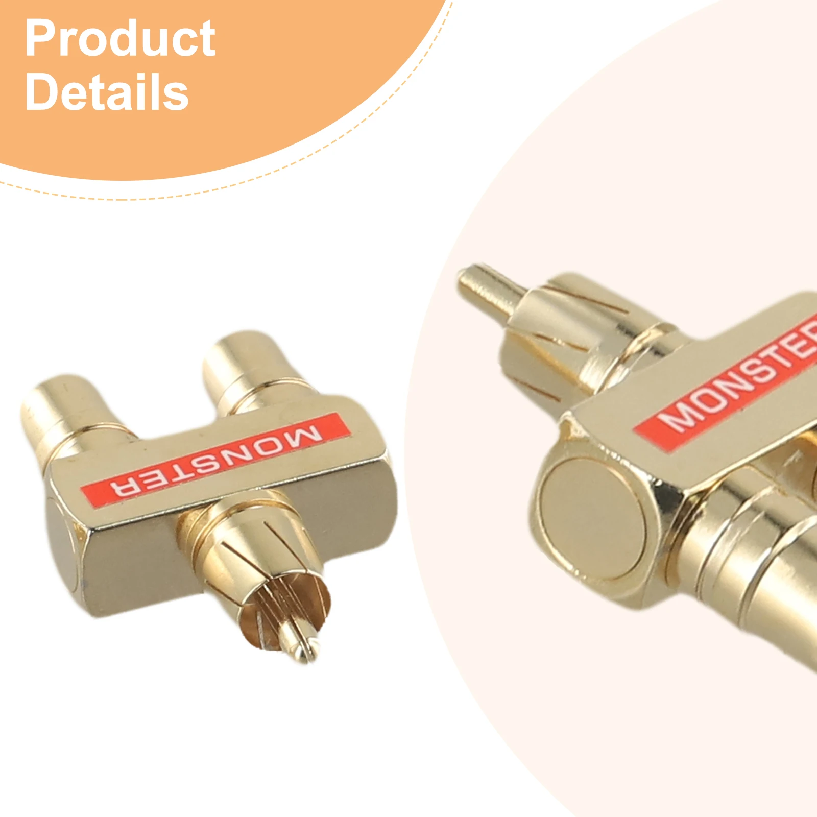 Adapter Audio Y Splitter Plug Adapter 1 Male To 2 Female Gold-plated Pure Copper Conductor For Audio And Video Connection