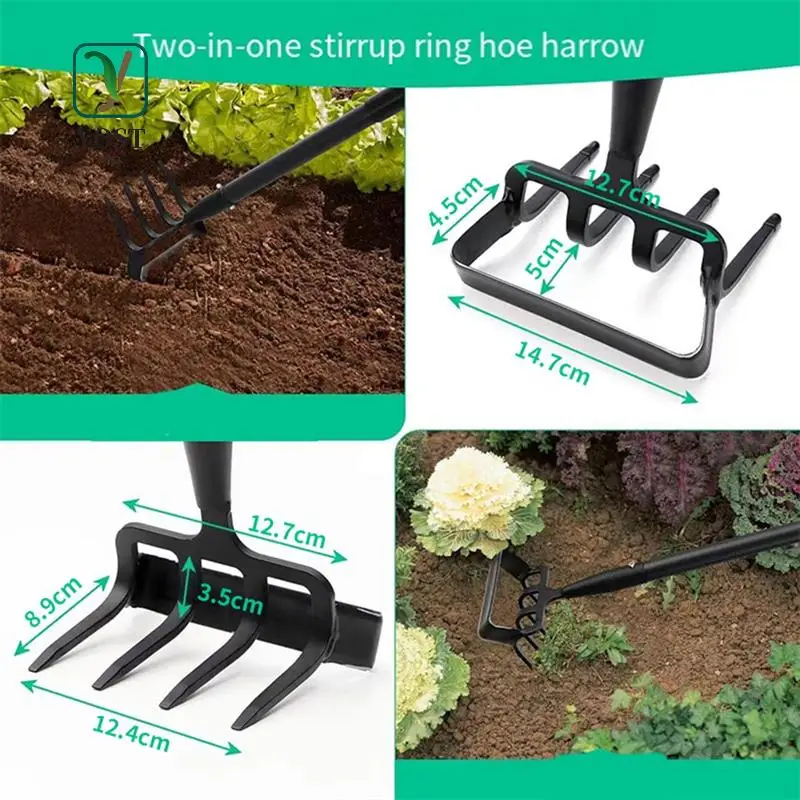 

YOST-Garden Hoe- 62 Inch Long Stirrup Hoe Garden Tools Cultivator For Weeding, Heavy Duty Garden Hoe With Adjustable Handle