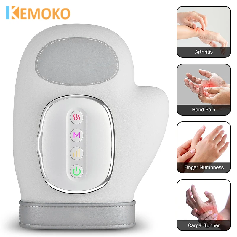 

Электрический массажер для рук, беспроводной 5-уровневый компрессионный воздушный массажер, горячий компресс, массажер для акупунктурных точек, помогает онемение пальцев, массаж рук