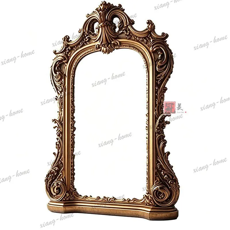 PG French luxury floor-to-ceiling large mirror American villa entrance artistic sense fitting mirror