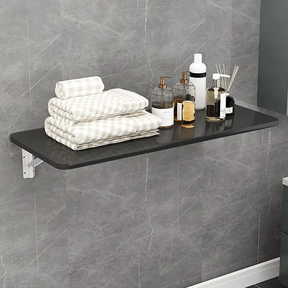 Escritorio de pared plegable que ahorra espacio para lavandería y oficina en casa, negro, 90x50cm