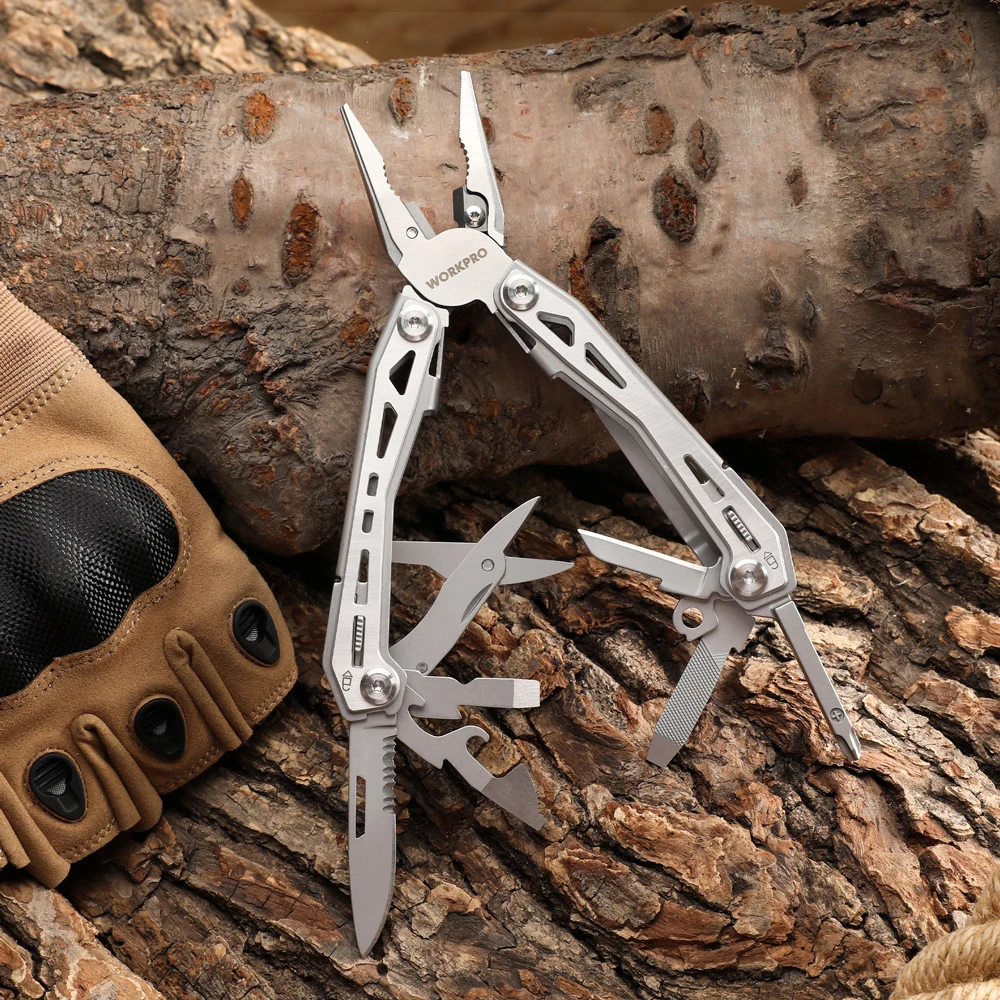 WORKPRO 16 IN 1 Multifunctional Folding Pliers Cutting Wire Screwing Sawing Wood Outdoor Home Portable Folding Pliers Home Tool