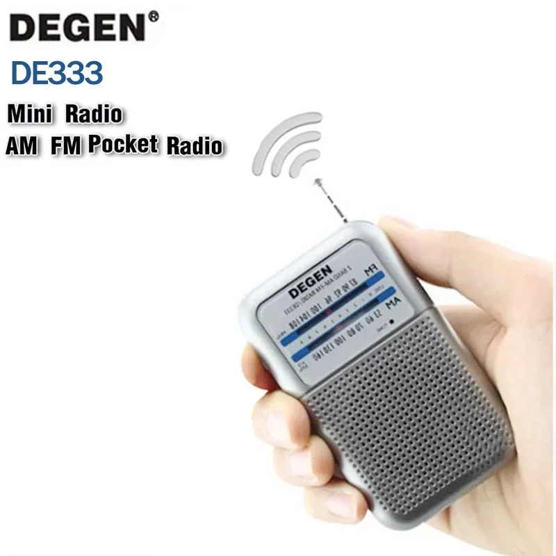 Degen Radio DE333 AM/FM Receiver Portable Mini Handle Portable Pocket Size Two Band FM Radio Recorder High Sensitivity Radio