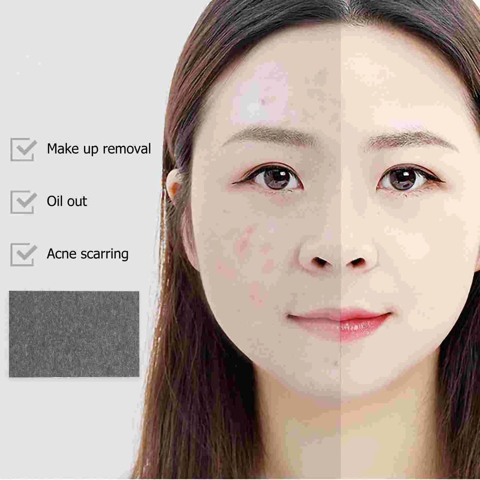 2 ชุด Face Oil Blotting กระดาษ Facial Absorbing Absorption ทําความสะอาด Handy Tissue สีดํา