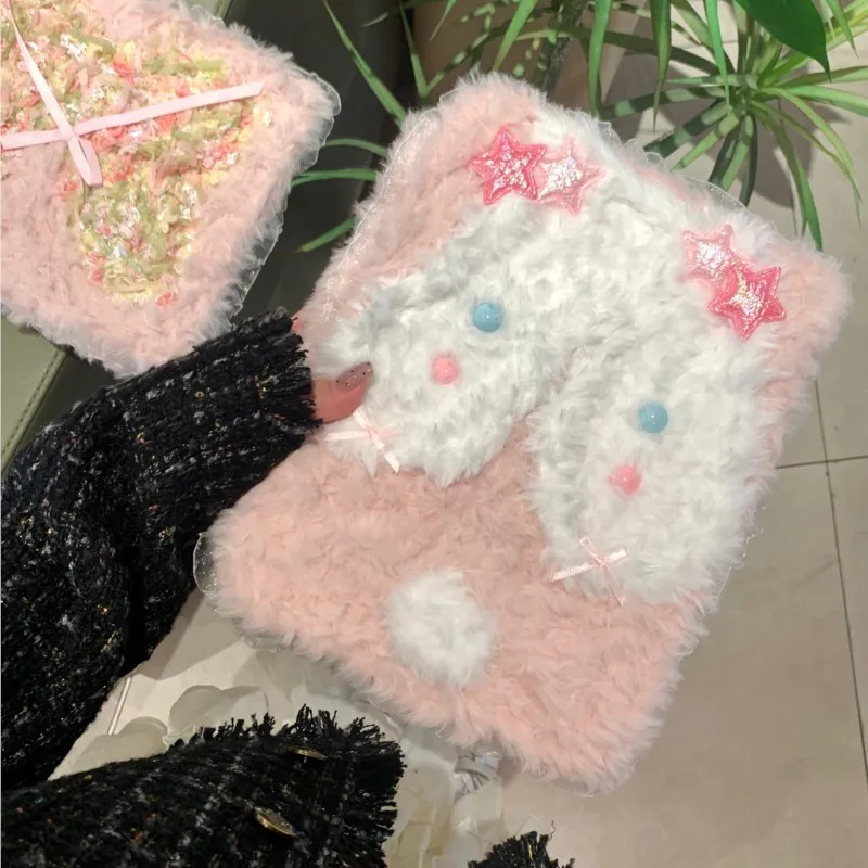 For 2025iPad Air 11 iPad 10th Generation 11th A16 9th Gen iPadPro11 4 5 6 10.9 12.9 13in M4M2 M3 Cute Rabbit Plush Handmade Case