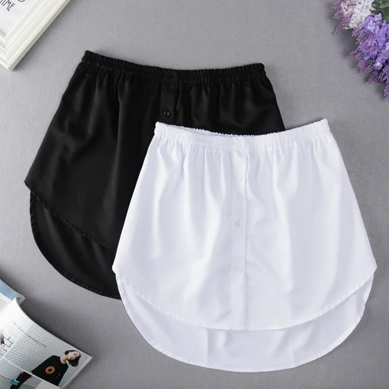 

S-3XL Women Fake Shirt Hem Detachable Underskirt Irregular Skirt Tail Blouse Hem Extender Mini Skirt Layered Inner Layer