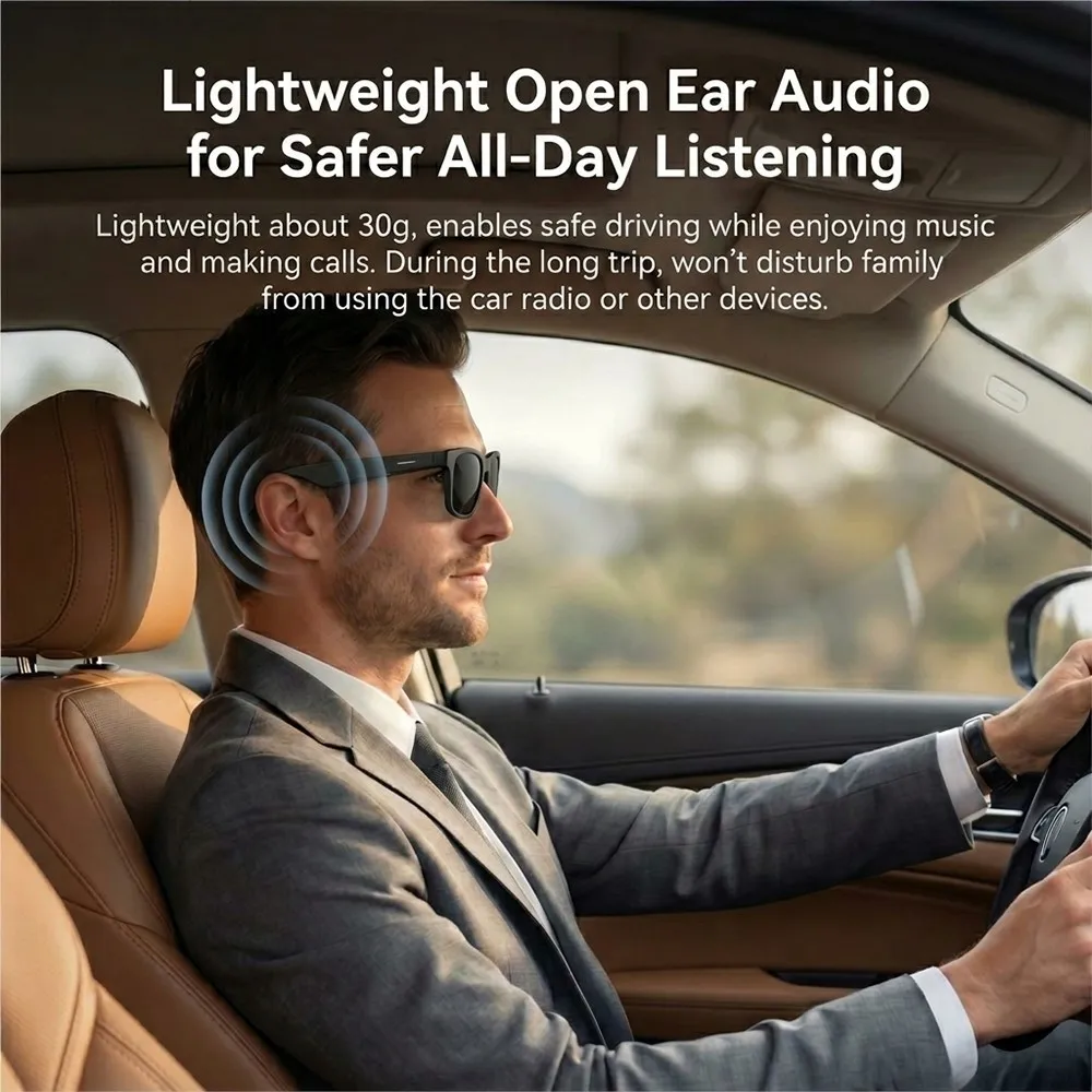 Smart Glasses Hands-Free Calling Chat Logging Music Playback Men Bluetooth Sport Sunglasses Touch Control UV Protection Men Gift
