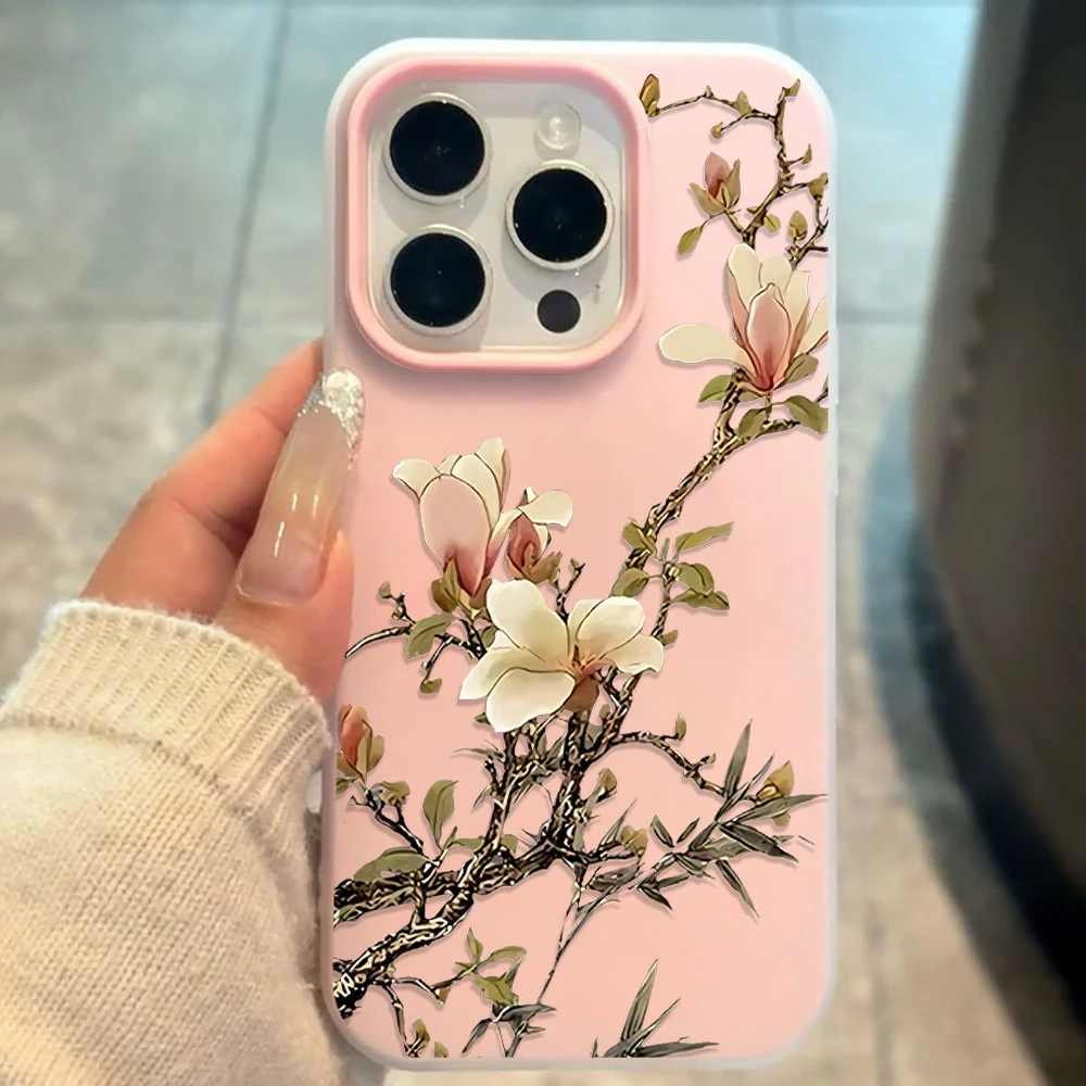 Magnolia Flowers Phone Case For Xiaomi Redmi Note 14 Pro 4G Cases Redmi Note 13 12 Pro 15C 14C 13C 11 10 Pro 5G Anti Fall Funda view 4