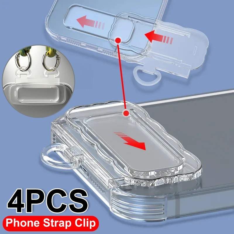 

1-4 шт. модный прозрачный задний зажим для DIY мобильного телефона ремешок кулон анти-потерянный чехол для мобильного телефона клейкая наклейка зажим