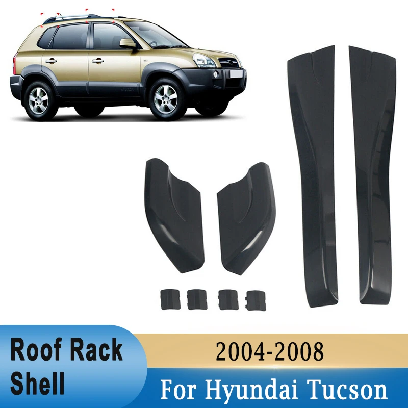 For Hyundai Tucson 2004-2008 8Pcs Roof Rack Shell Protective Cover Roof Luggage Bar Rail End 872912E000 872922E000 872972E000