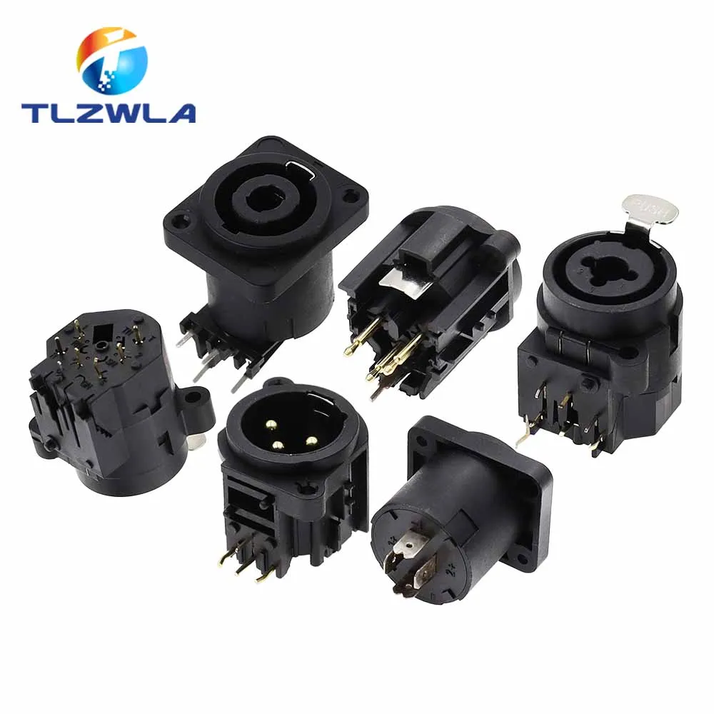 1PCS 3pin XLR Canon Female Socket Connector Panel Mount Mixer Microphone Audio Speakers Plug Adapter