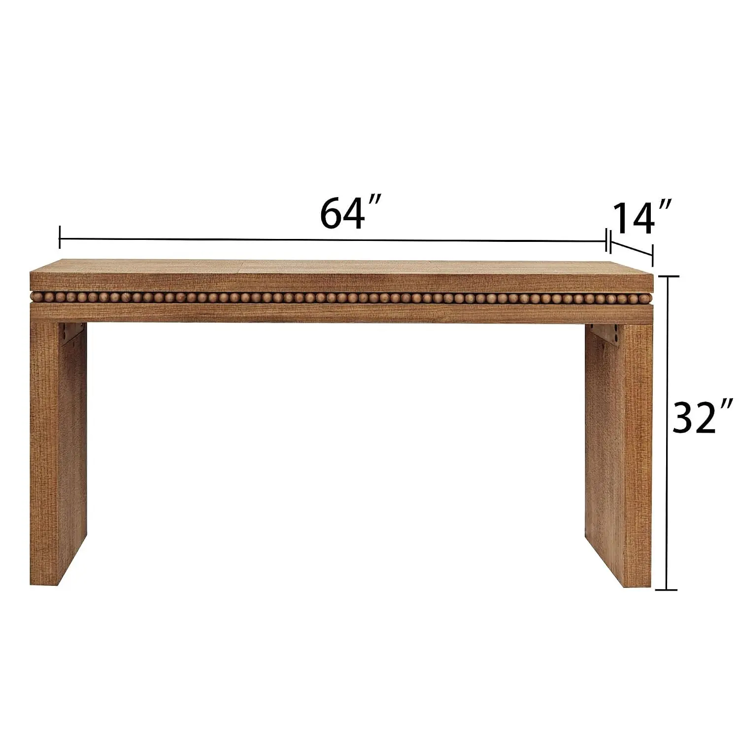 Console Table Long Sofa Table Behind Couch with Real Wood Beads Decoration | Retro Entryway Table for Living Room, Customized