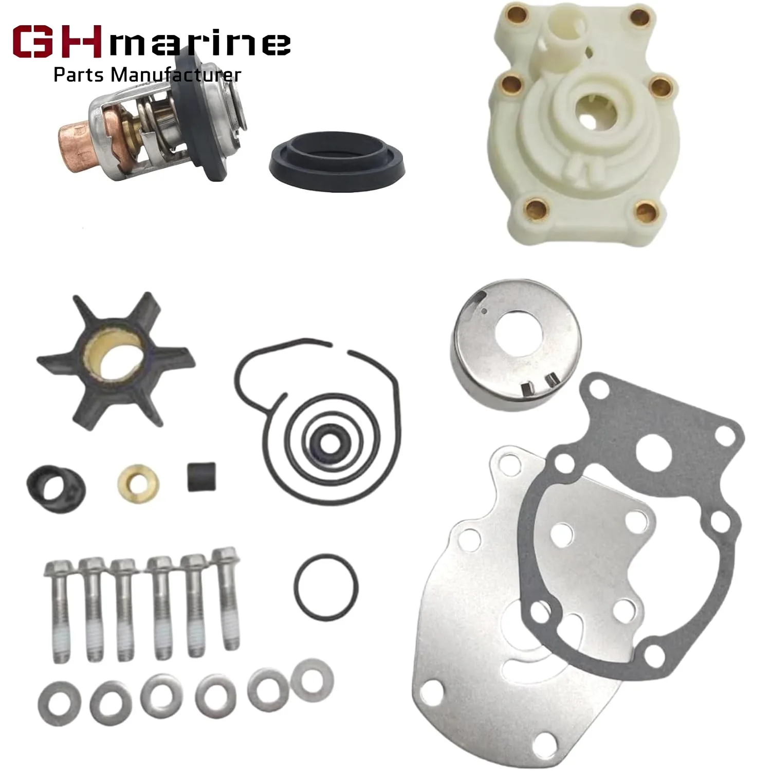 

Water Pump Impeller Repair Kit Bundle with Thermostat for Johnson Evinrude 20 25 30 35 HP Outboard Model 393630 5005440 18-3382