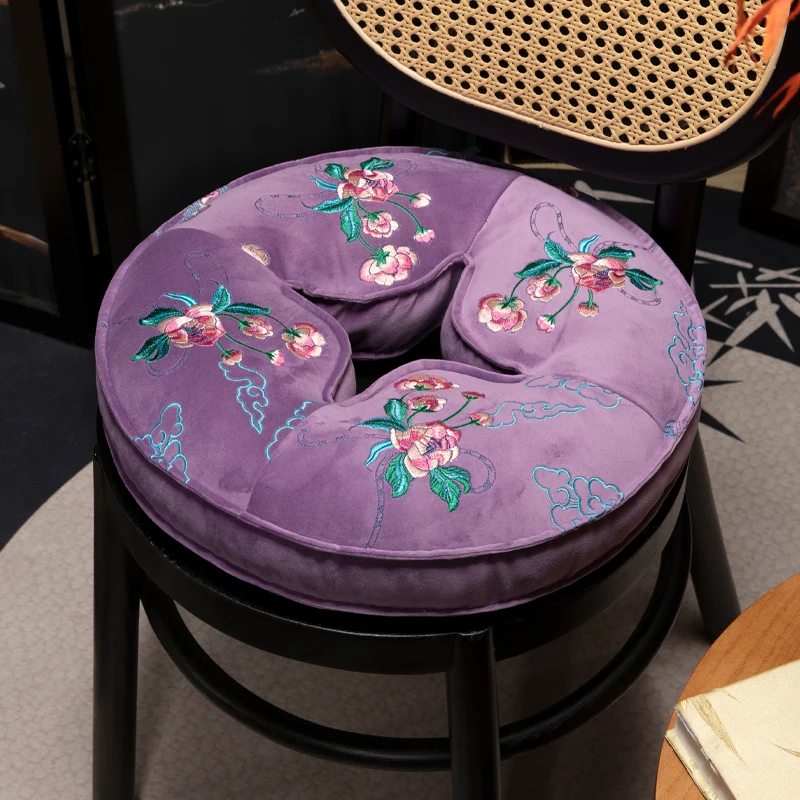 

Медный коврик для монет, нескользящий стул из массива дерева, ротанга, бытовая вышивка, подушка для сиденья из красного дерева