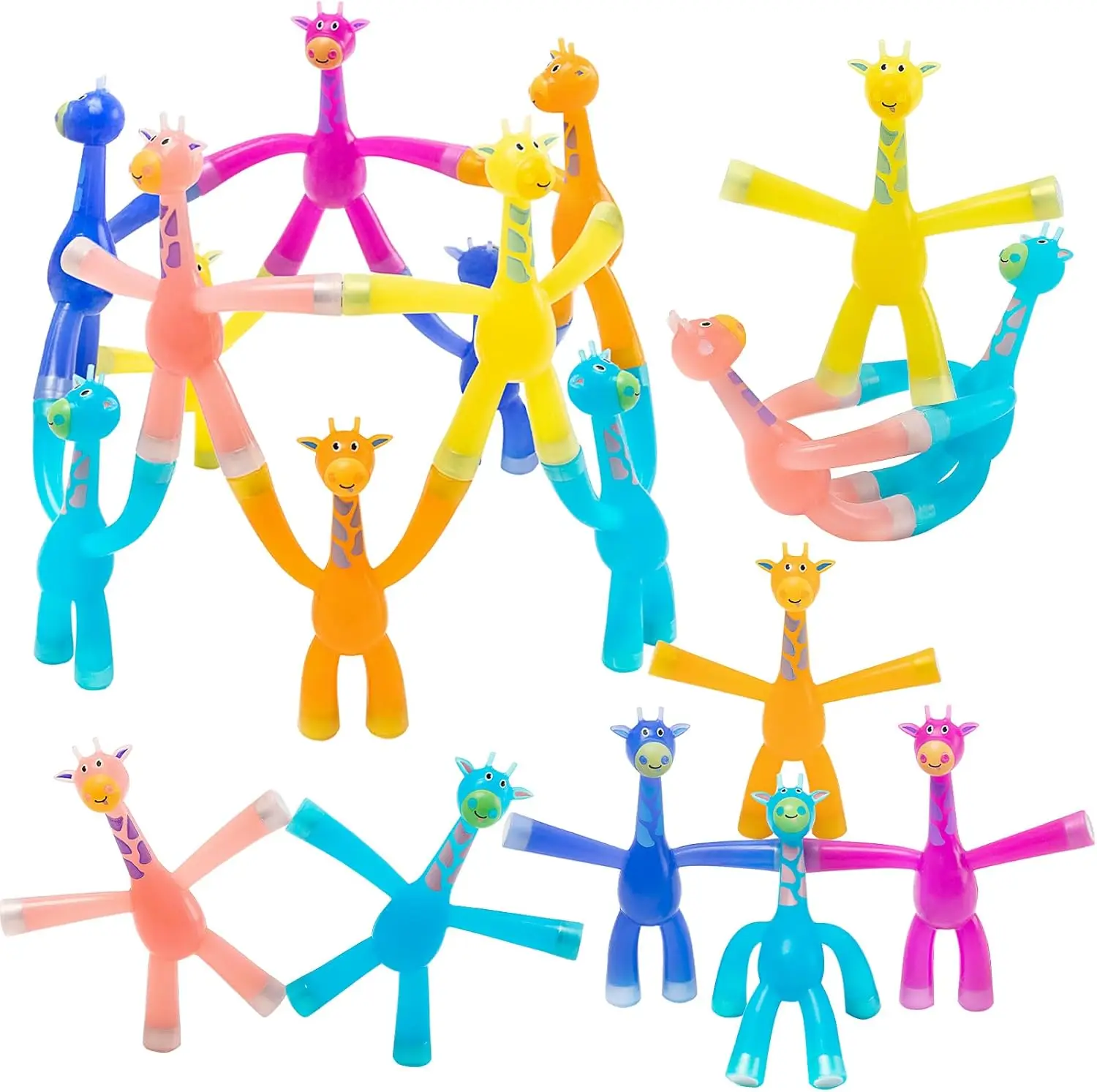 

12 PCS Magnet Men Fidget Toys for Kids - Humanoid Magnetic People Toy Games, Cute Giraffe Fridge Office Magnets Educational Sens