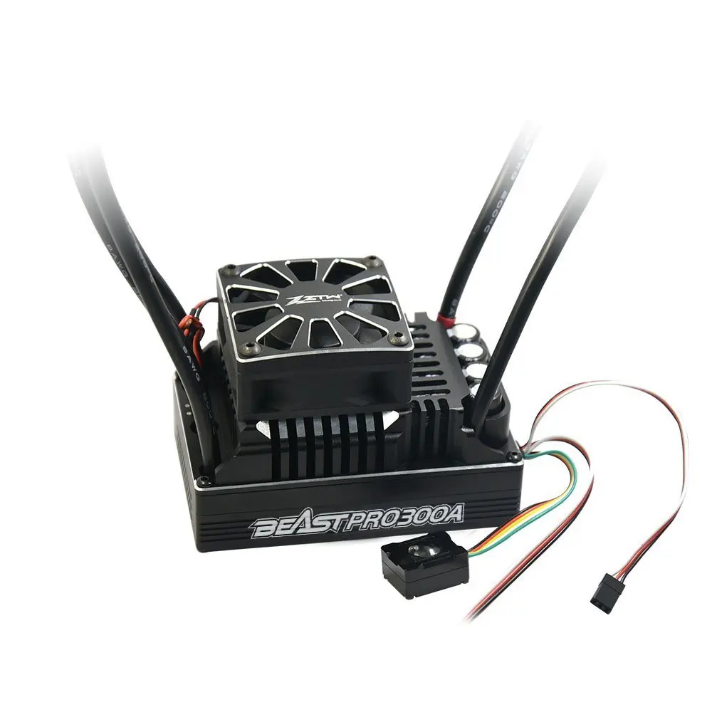 ZTW 1:5 Beast PRO SL 300A 6V/7.4V regolabile 8A BEC Brushless ESC impermeabile tutto in alluminio che affonda il calore per RC truck light car