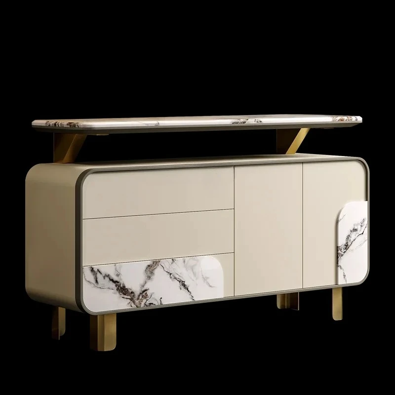 

Light luxury dining side storage cabinet modern simple marble high-end entrance shoe cabinet bucket cabinet