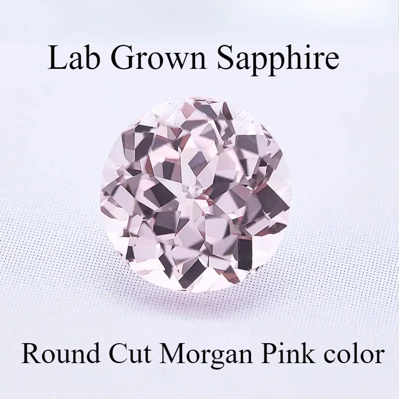 Lab Grown Sapphire Round Cut Morgan Pink VVS1 Charms Gemstone for DIY Jewelry Making Materials Selectable AGLCertificate