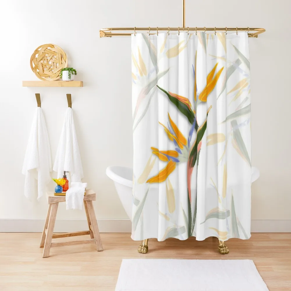 Bird of Paradise Shower Curtain For Shower For Bathroom Shower Bathroom Deco Curtain