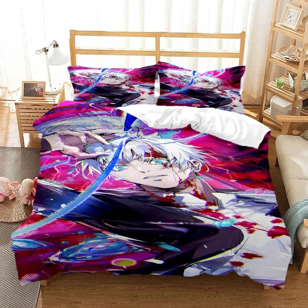 

3D Print Anime Jujutsu Kaisen Gojo Satoru Bedding Set Double Twin King Duvet Cover Comforter Pillowcase Boys Girls Adult Bedroom