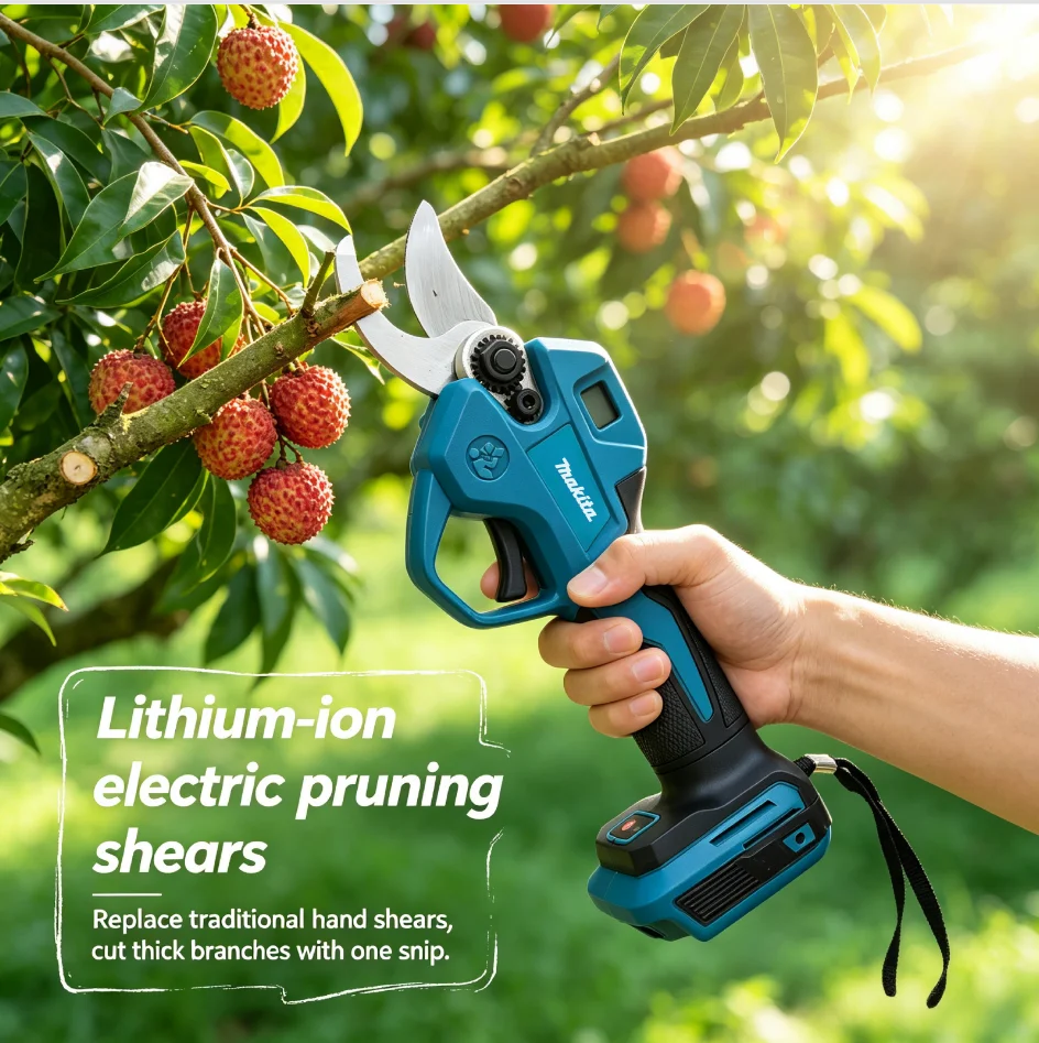 new-multifunctional-cordless-electric-pruning-shears-makita-18v-brushless-garden-tool-for-fruit-tree-branch-cutting（bare-unit）
