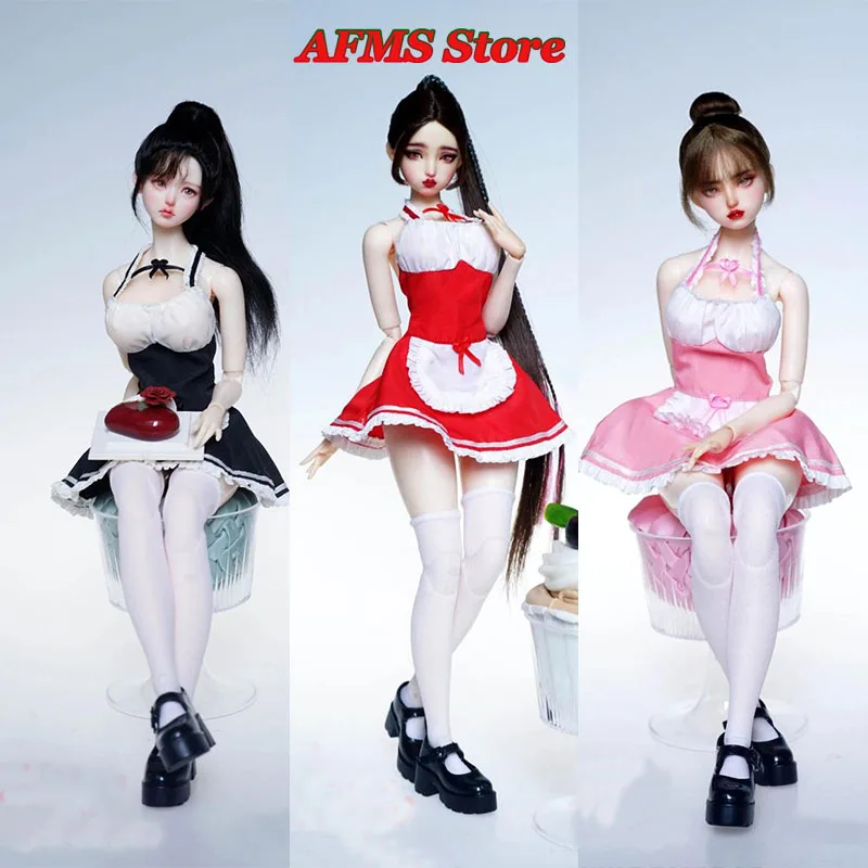 CCN6013 1/6 Women Soldier Sexy Gothic Maid Attire Cosplay Anime Sweet Lolita Servant Uniform Fit 12inch Action Figure Body