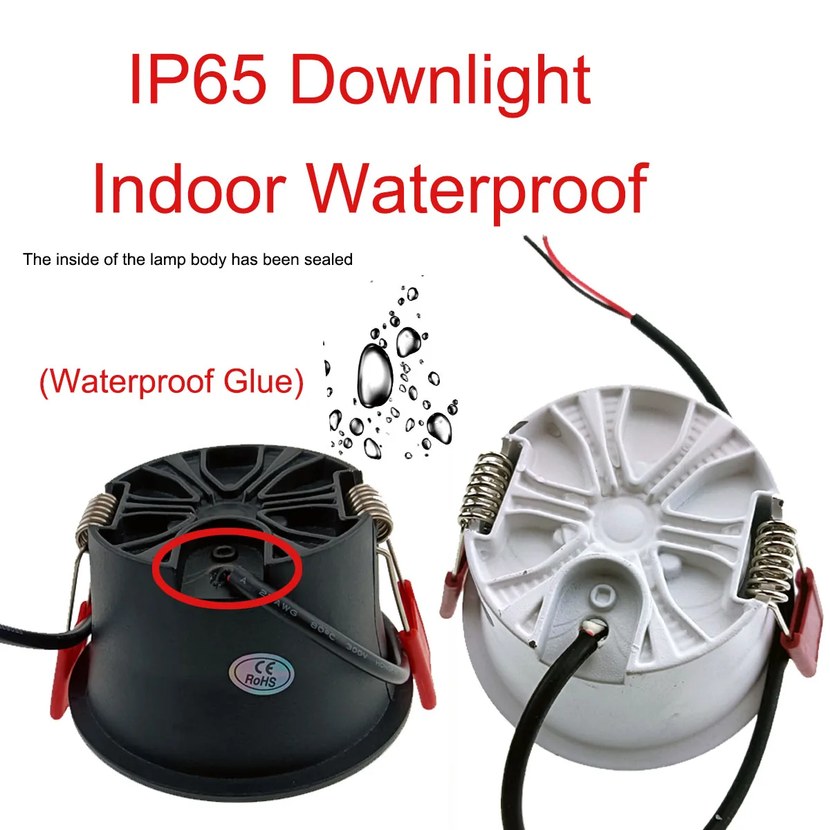 IP65 IP66 IP67 Outdoor Waterproof 220v Deep Antiglare  LED Downlight 7W 9W 12W Bathroom Kitchen Eaves Spot Light Ceiling Lamp