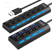 High Speed 7 Port USB 2.0 Multi Splitter USB Hub 2.0 Usb Power Adapter Multiple Expander Switch 4 Ports Hub Docking Stations