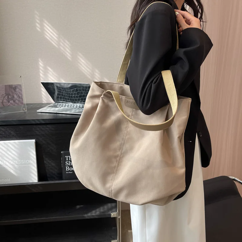 2023 New Canvas Totes Bags Women Casual Wild Ladies Handbags Solid Color Shoulder Women Bag Simple Female College  underarm bag