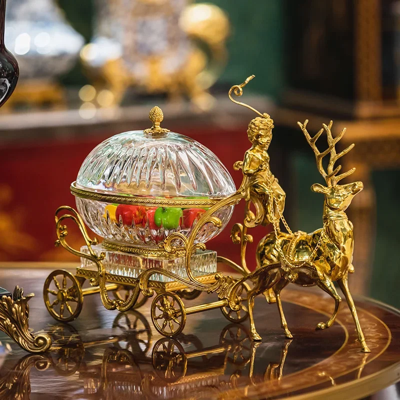 Ju Angel Sleigh Deer Pull Candy Box Living Room Coffee Table Storage Box Entrance Side Cabinet Decoration Box