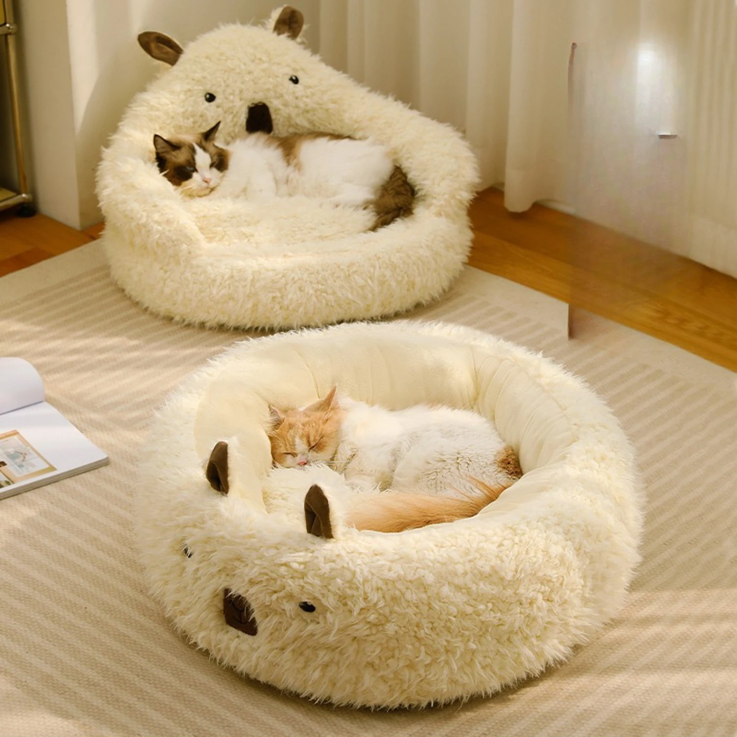 

Plush alpaca cat nest four seasons warm pet nest mat creative Internet celebrity dog bed soft comfortable pet mat dog cat bed