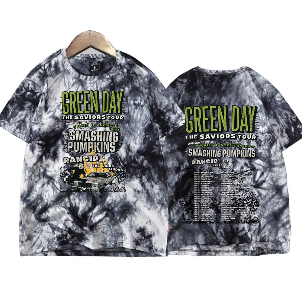 Green Day savors Tie Dye camicie Unisex girocollo manica corta Tee Fans Gift