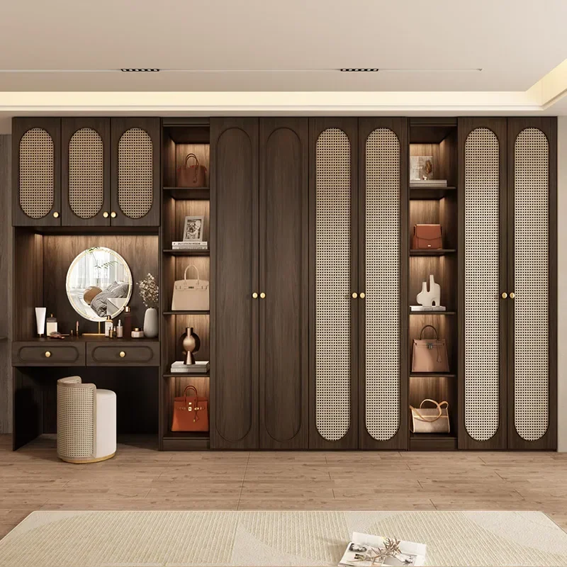 

Luxury Rattan Teen Storage Open Wardrobe Clothes Rack Portable Armario