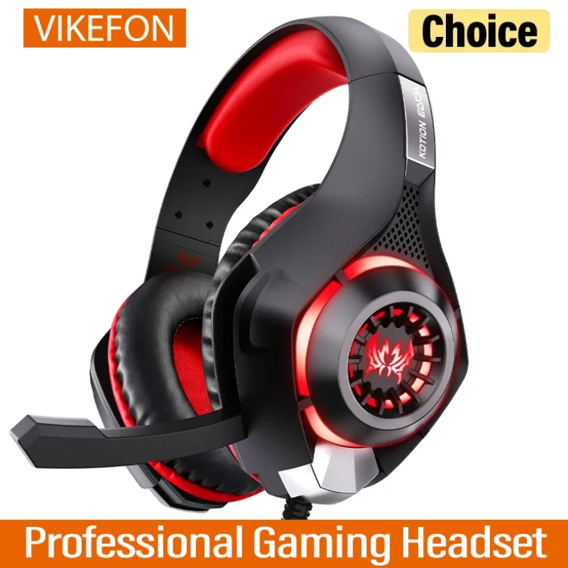 Multi-platform Gaming Headset Stereo Surround Sound Over Ear Headphones Noise Cancelling Mic Glowing For PS5 Xbox PC Laptop
