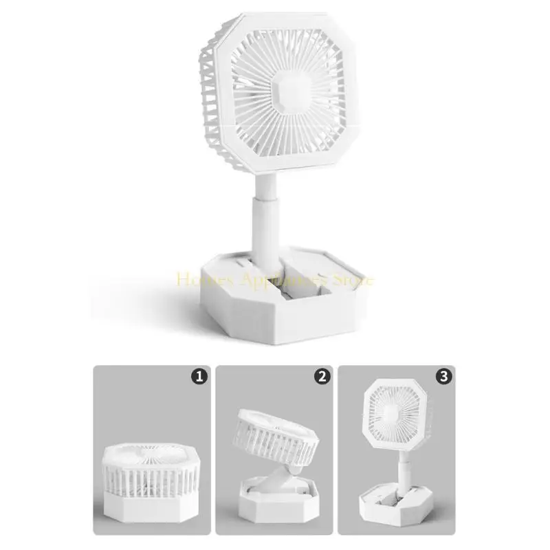 D0AB 조정 가능한 높이 USB 충전 다목적 미니 테이블 팬 데스크 팬이있는 램프