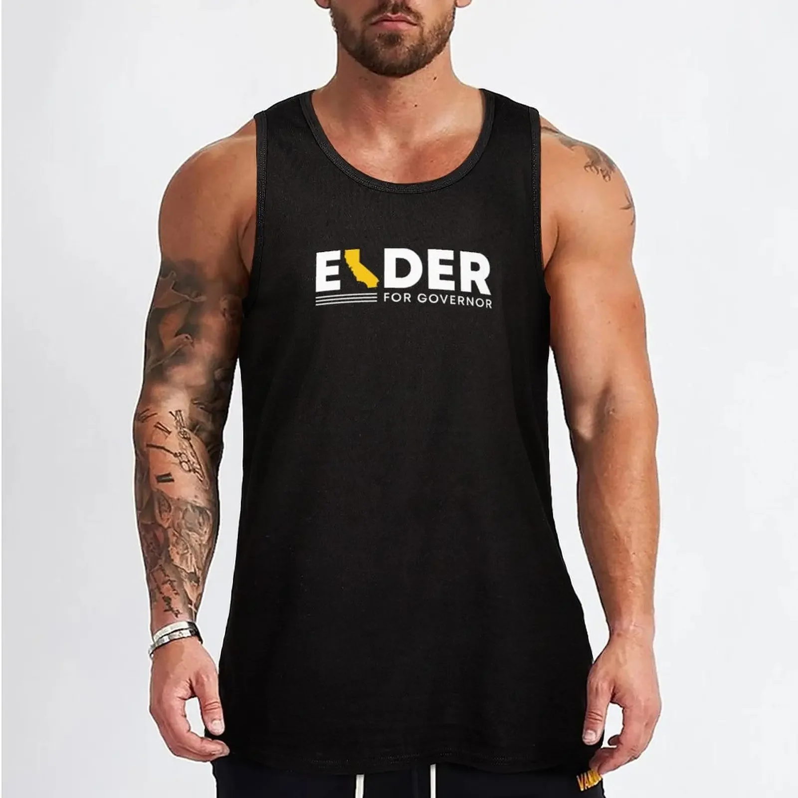 New Larry Elder for California Governor Tank Top Men's clothes summer clothes for men T-shirt male