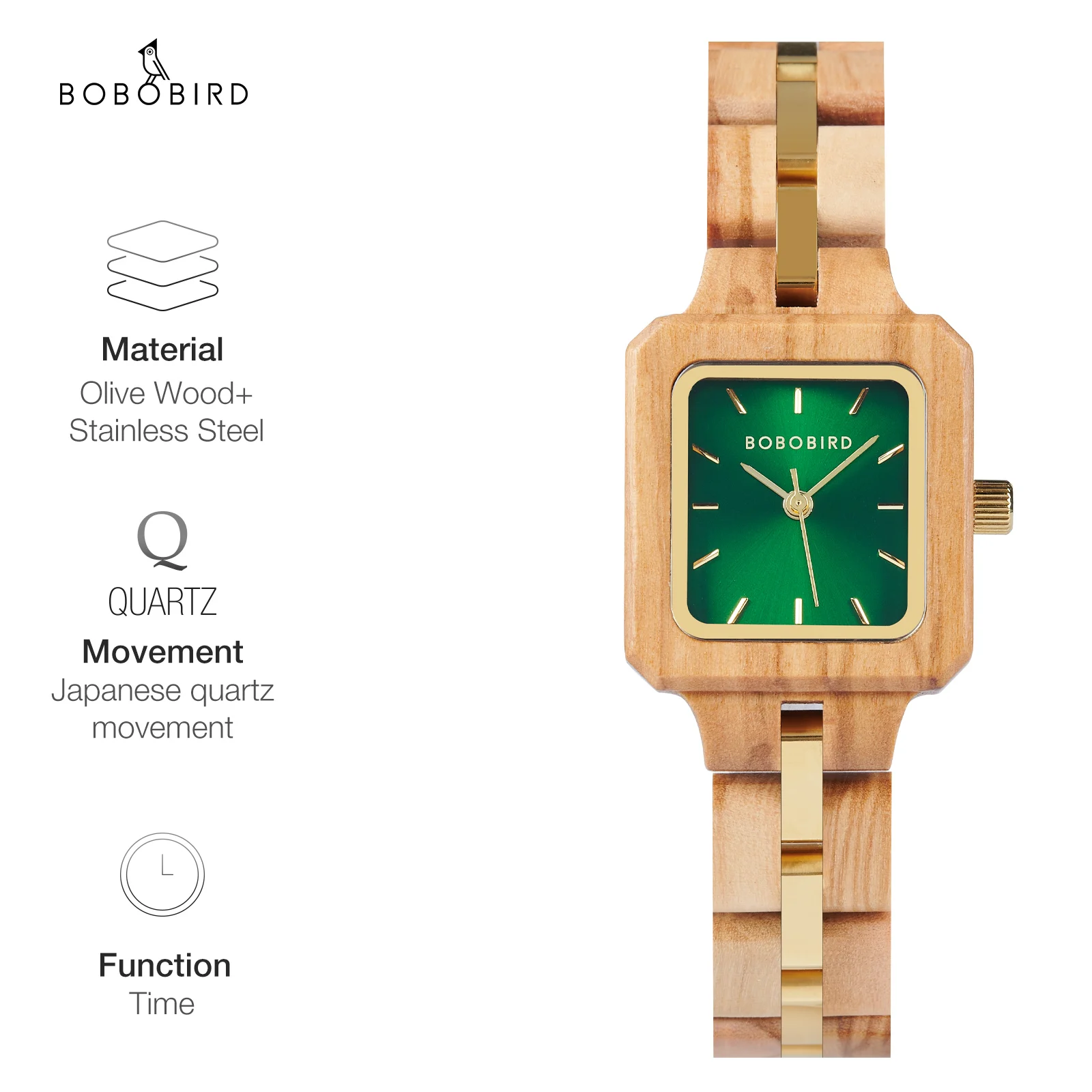 

Women Watch Top Luxry Brand BOBO BIRD Female Wooden Quartz Wristwatch Personalized Engraved emerald Reloj Mujer Dropshipping