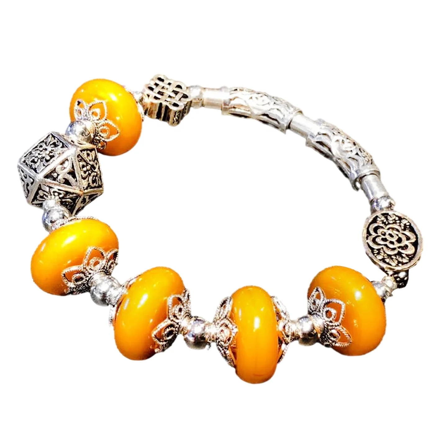 Natural amber hand bracelet  colorful amber Vintage Natural Baltic  Amber Stretch Bracelet