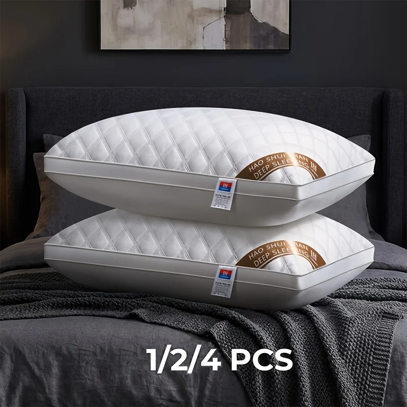 

2/4 Pack Queen Size Bed Pillows for Side Sleepers - Luxury Hotel Collection with 900g Heavy Fill, Soft & Fluffy, Resilient & Hypoallergenic Down Alternative, Reinforced Dual-Edge & Quilted Design, Machine Washable, 20x30 Inches in White or Grey