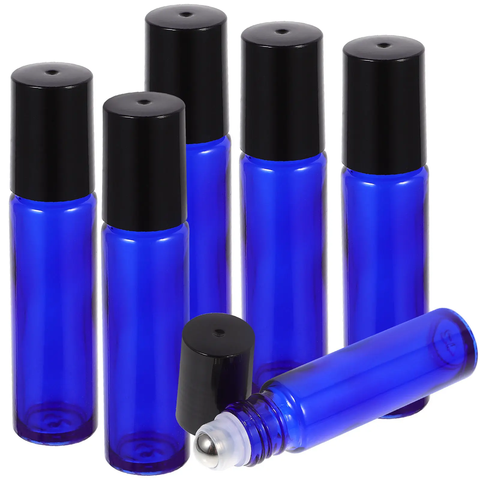 

6Pcs 10Ml Glass Roller Bottle for Essential Oils Refillable Cream Dispenser with ABS Cap Leak Proof Travel Friendly Design