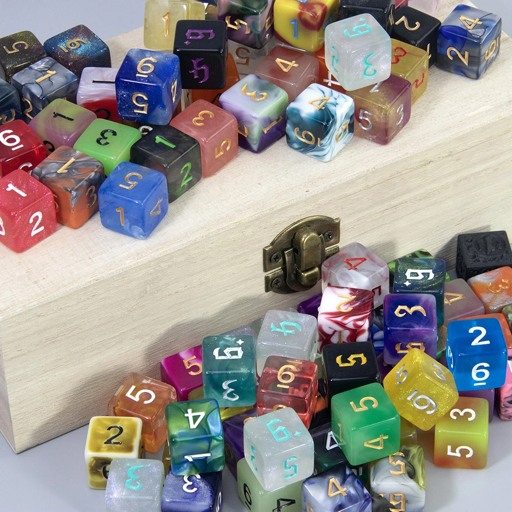 

Mysterious Random D6 Dice Durable Plastic Polyhedral Dice for DND RPG Table Game Accessories